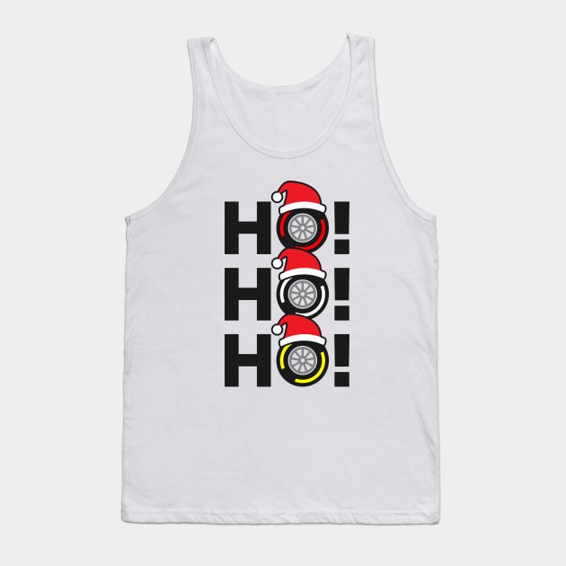 Ho! Ho! Ho! F1 Tyre Compound Christmas Hat Design Tank Top by DavidSpeedDesign